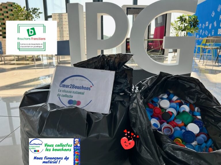 JPG partenaire de la collecte des bouchons avec Bouchons Franciliens